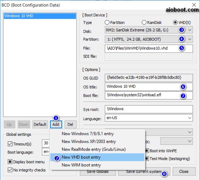 Thêm Windows VHD vào Windows Boot Manager